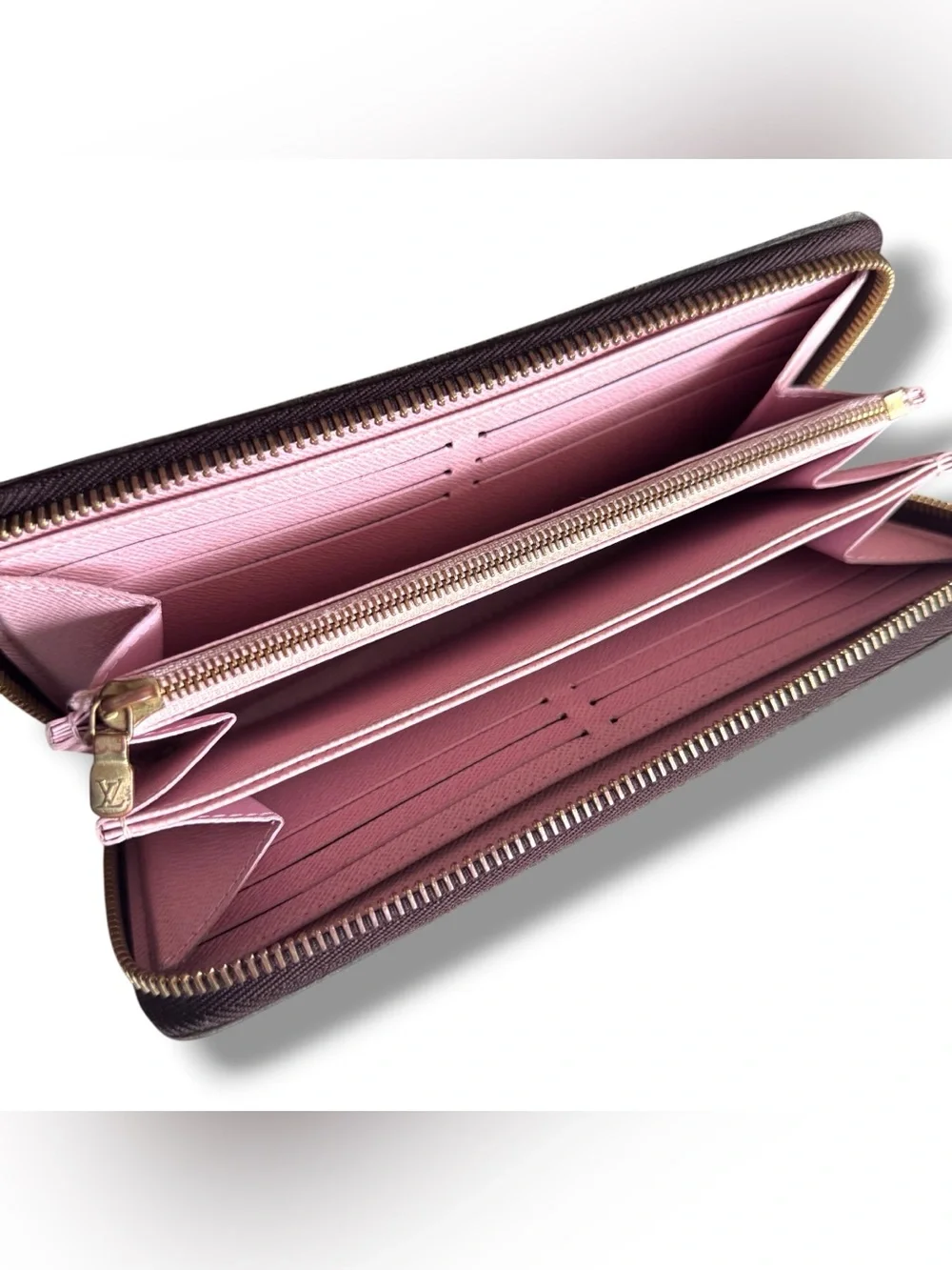 Louis Vuitton Zippy Wallet Damier Ebene Rose Ballerine N60046 COA + D/B + Box